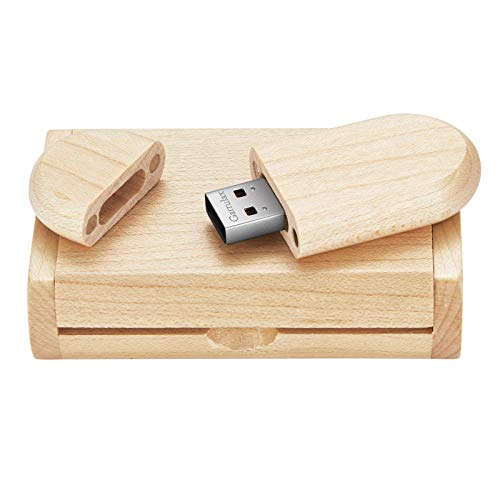 GARRULAX USB Flash Drive, Wooden 8GB / 16GB / 32GB USB2.0 USB Memory Stick Date Storage Pendrive Thumb Drive(64GB, Ellipse Maple) - Image 2