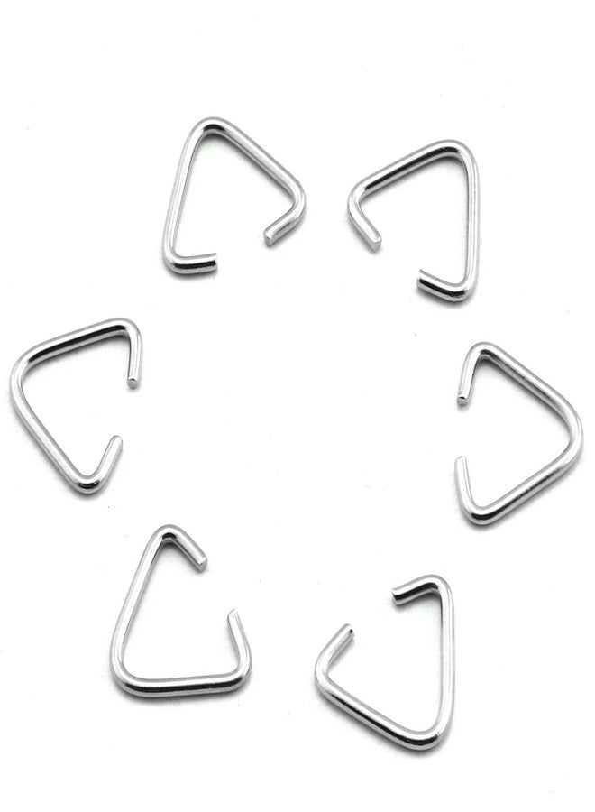 DZS Elec حلقة مثلثية مفتوحة 100 قطعة DZS Elec 13x10 مم ملحقات قلادة للزينة بلاتينيوم - Image 1