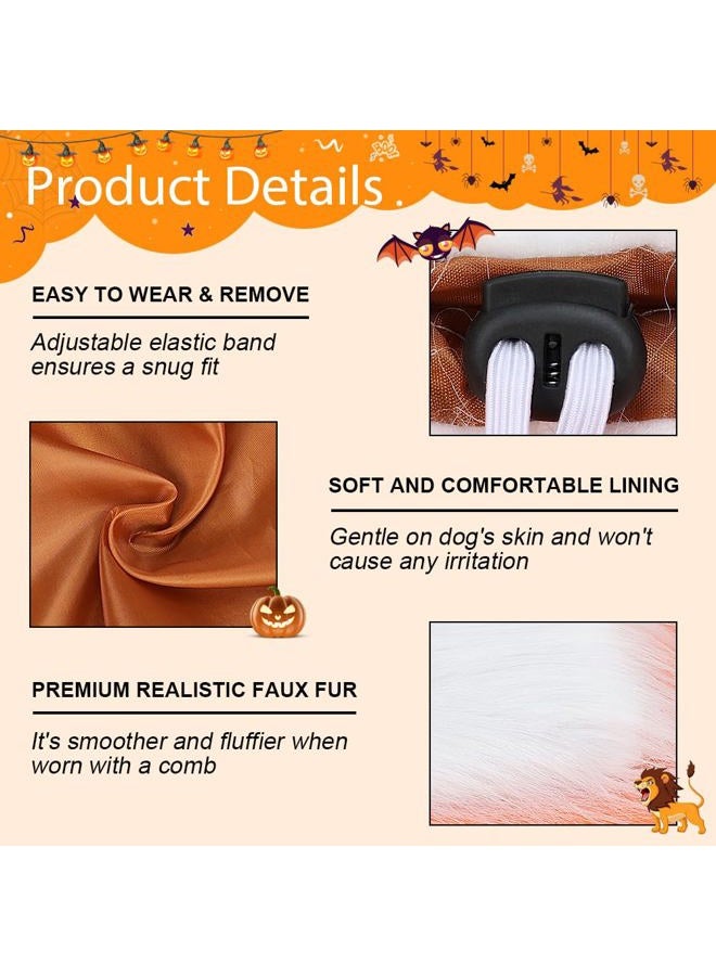 Vivifying Lion Mane Costume, Adjustable Pet Lion Mane Wig with Ears for Medium and Large Dog (White) - Image 4