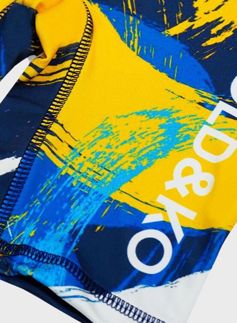 BOLD&KO Kids Abstract Print Rashguard Swimsuit - Image 3