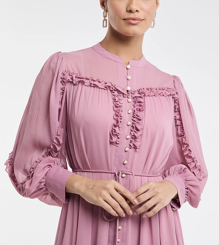 بي سي بي جي BCBG BOHO TIERED CHIFFON MAXI DRESS