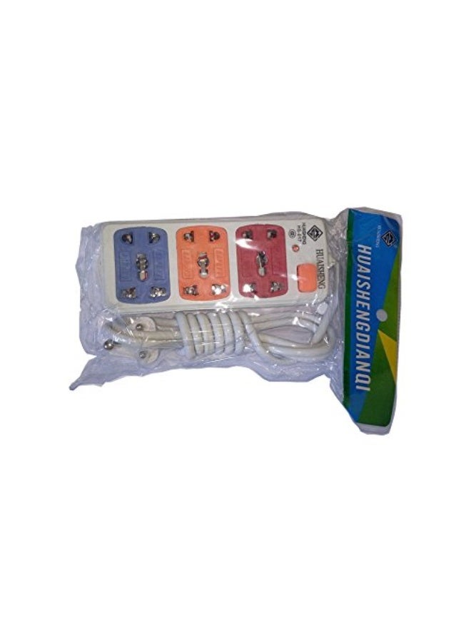 3+3 Sockets Power Extension Cord Board Multiple Outlet Surge Protector(Multicolor)  - Image 3