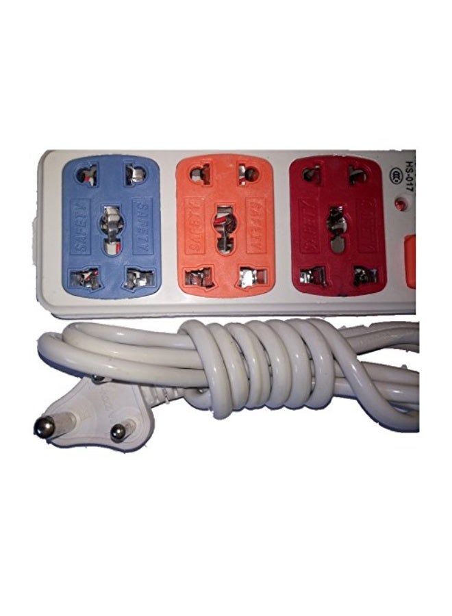 3+3 Sockets Power Extension Cord Board Multiple Outlet Surge Protector(Multicolor)  - Image 1