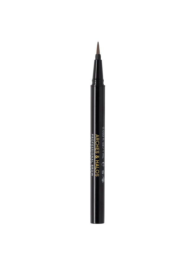 Arches & Halos Fine Bristle Tip Pen - Creamy, Buildable Formula for Shaping and Defining Eyebrows - Waterproof, Long Lasting, 24 Hour Color - Precise Bristled Applicator Tip - Espresso - 0.6 ml - Image 1