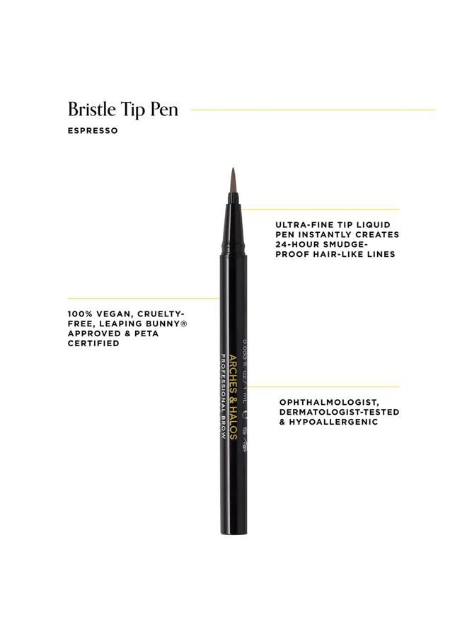 Arches & Halos Fine Bristle Tip Pen - Creamy, Buildable Formula for Shaping and Defining Eyebrows - Waterproof, Long Lasting, 24 Hour Color - Precise Bristled Applicator Tip - Espresso - 0.6 ml - Image 2