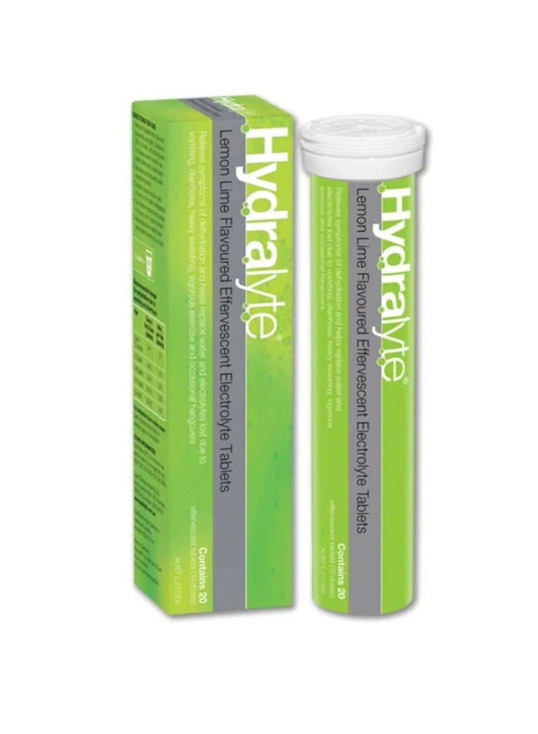 Hydralyte Effervescent Lemon Lime 20 Eff Tablets - Image 1