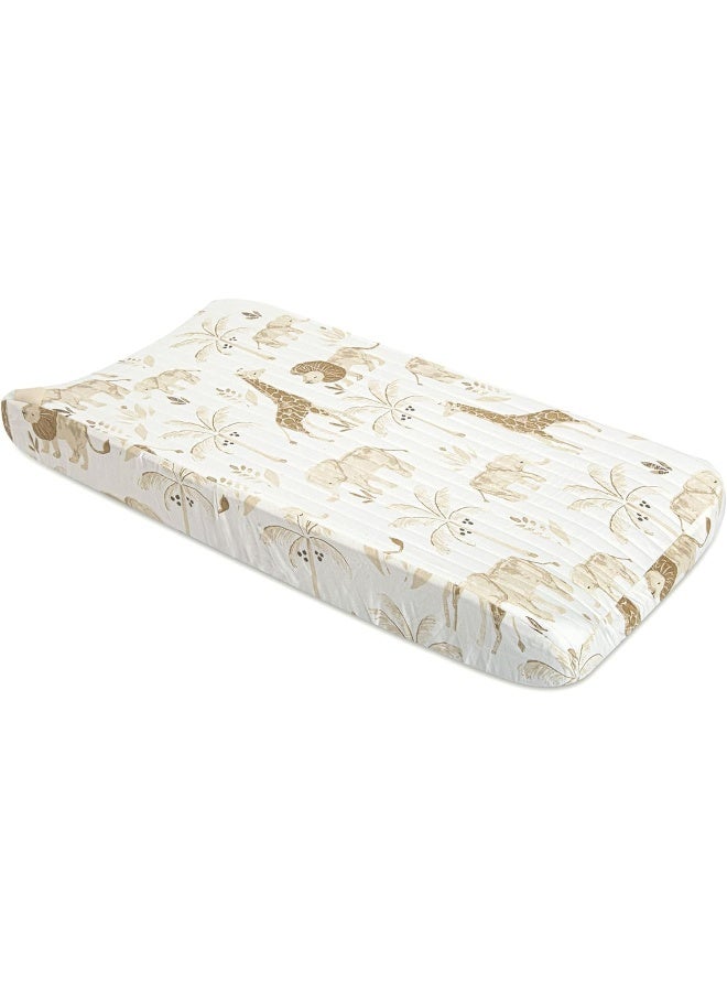Crane BABY Crane Baby Stretchy Changing Pad Cover, Breathable Changing Pad Cover for Boys and Girls, Safari Animal, 16Ã¢â‚¬Âw x  - Image 1