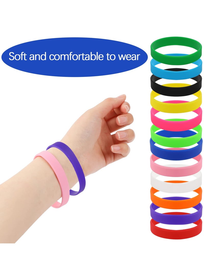 SUNSAR 12 Pack Rubber Bracelets Silicone Wrist Bands, Assorted Color Rubber Band Bracelet Kit Rubber Wristbands Stretch Silicone Bracelets for Sports Game Party Favors Cup Markers for Women Men - Image 4