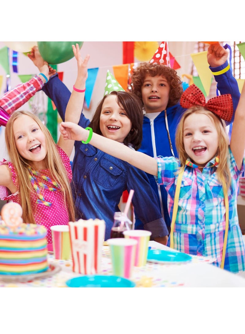 SUNSAR 12 Pack Rubber Bracelets Silicone Wrist Bands, Assorted Color Rubber Band Bracelet Kit Rubber Wristbands Stretch Silicone Bracelets for Sports Game Party Favors Cup Markers for Women Men - Image 5