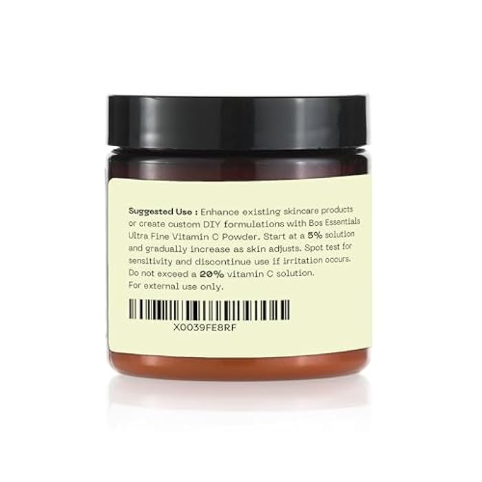 Bos Essentials Ultra Fine Vitamin C Powder, 100% Pure Ascorbic Acid, Non-GMO, Cosmetic-Grade, Dissolves Instantly for DIY Serums, creams, and toners - Image 5