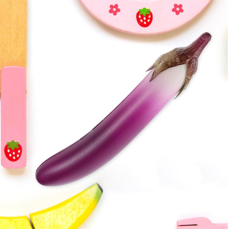 Lifelike Eggplant Artificial Vegetable Photo Prop, 2pcs Pu Realistic Eggplant Model for Home Kitchen Décor and Photography Display - Image 5