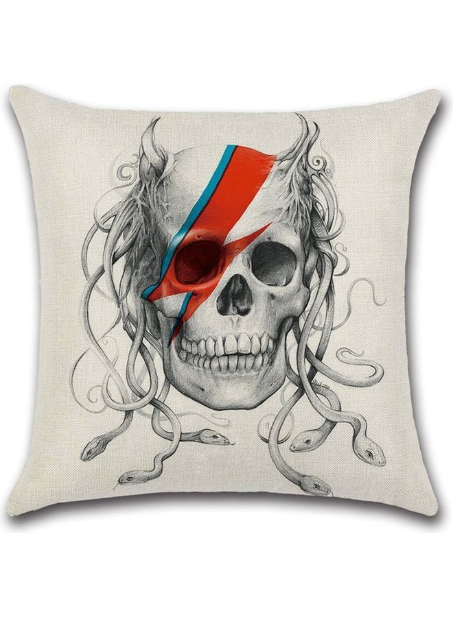 NIBEMINENT Skull Printed Decorative Cushion Cover Multicolour