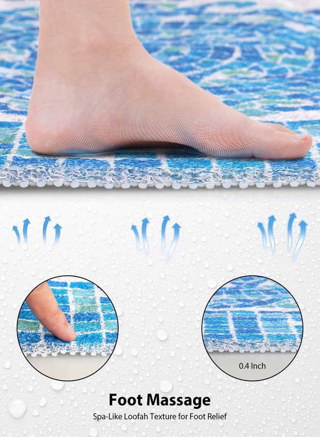Yonala Square Shower Mat, Yonala 24 x 24 Inch Stylish Non Slip Shower Mats for Inside Shower, Soft Trimmable PVC Loofah Anti Slip Shower Mat, Fast Drying Shower Floor Mat for Bathroom, Home, Bath Tub - Image 4