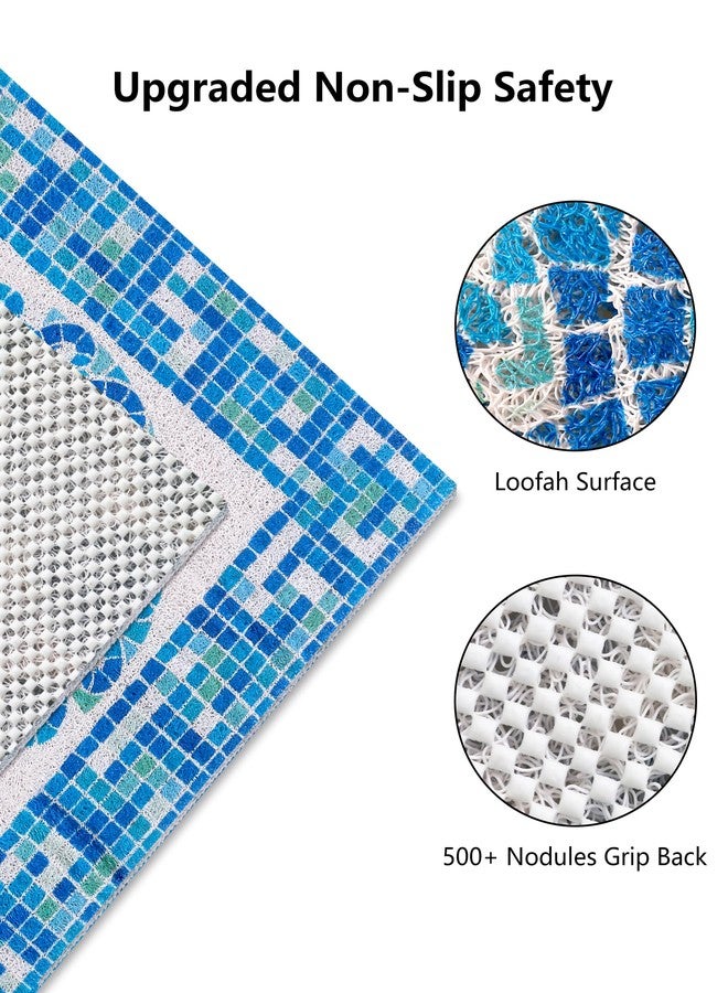 Yonala Square Shower Mat, Yonala 24 x 24 Inch Stylish Non Slip Shower Mats for Inside Shower, Soft Trimmable PVC Loofah Anti Slip Shower Mat, Fast Drying Shower Floor Mat for Bathroom, Home, Bath Tub - Image 2