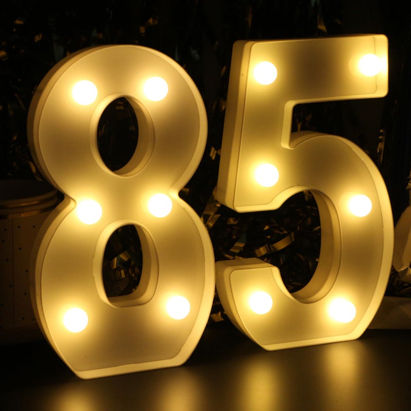 JunyRuny 85th Birthday Decorations for Women, 85th Party Decor for Men, Light Up Numbers 85 Centerpieces Table Sign, 85 Birthday Supplies Gifts for Her & Him - Image 2