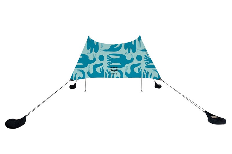 Neso Grande Portable Beach Tent Sun Shelter - Lightweight Beach Shade Canopy - Easy Setup for Family Outings - Patented Reinforced Corners - UPF 50+ Sun Protection - 7ft Tall, 9 x 9ft - Coastal Birds - Image 2
