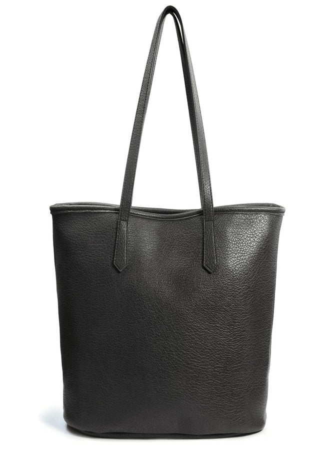 Hoxis Zipper Tote Bag for Women Soft Vegan Leather Handbag for Work, Travel & Everyday Use (Black) - Image 1