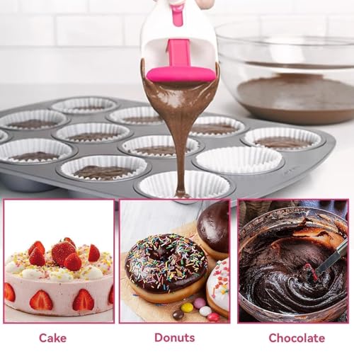 Beufee 2Pcs Batter Dispensers Cake Pastry Spatula Spoon Cupcakes Shovel Cake Dispensing Spoon Durable Baking Pastry Tools - Image 2