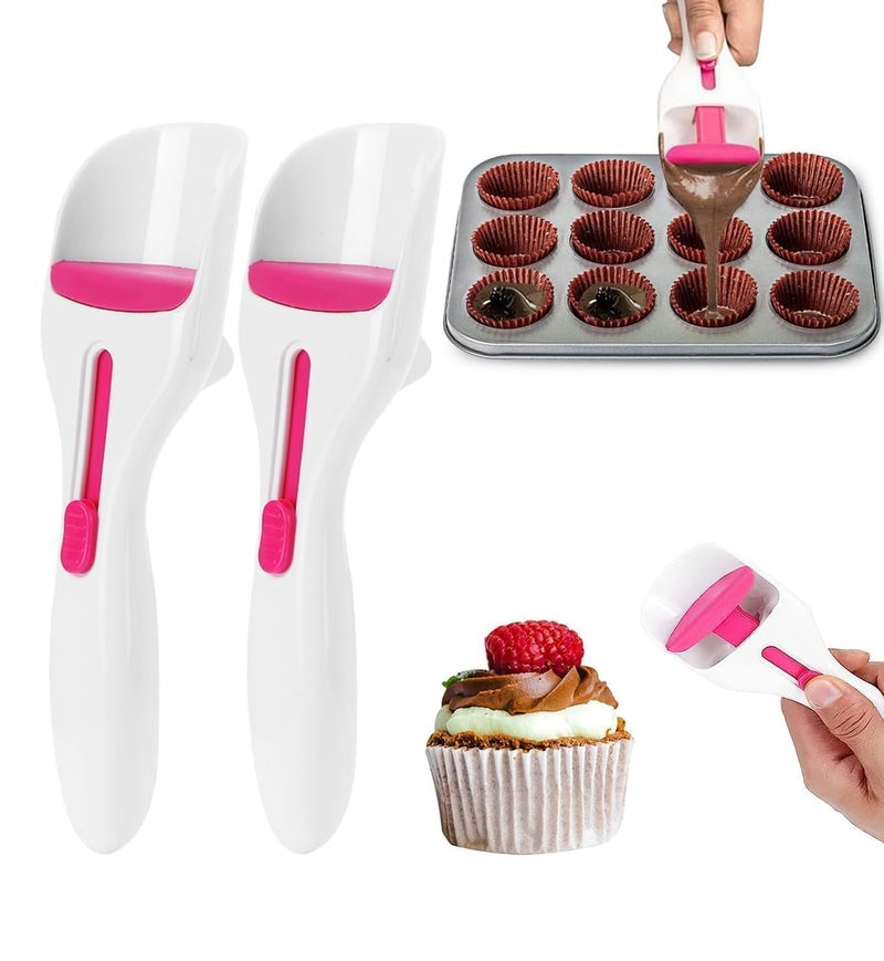 Beufee 2Pcs Batter Dispensers Cake Pastry Spatula Spoon Cupcakes Shovel Cake Dispensing Spoon Durable Baking Pastry Tools - Image 1
