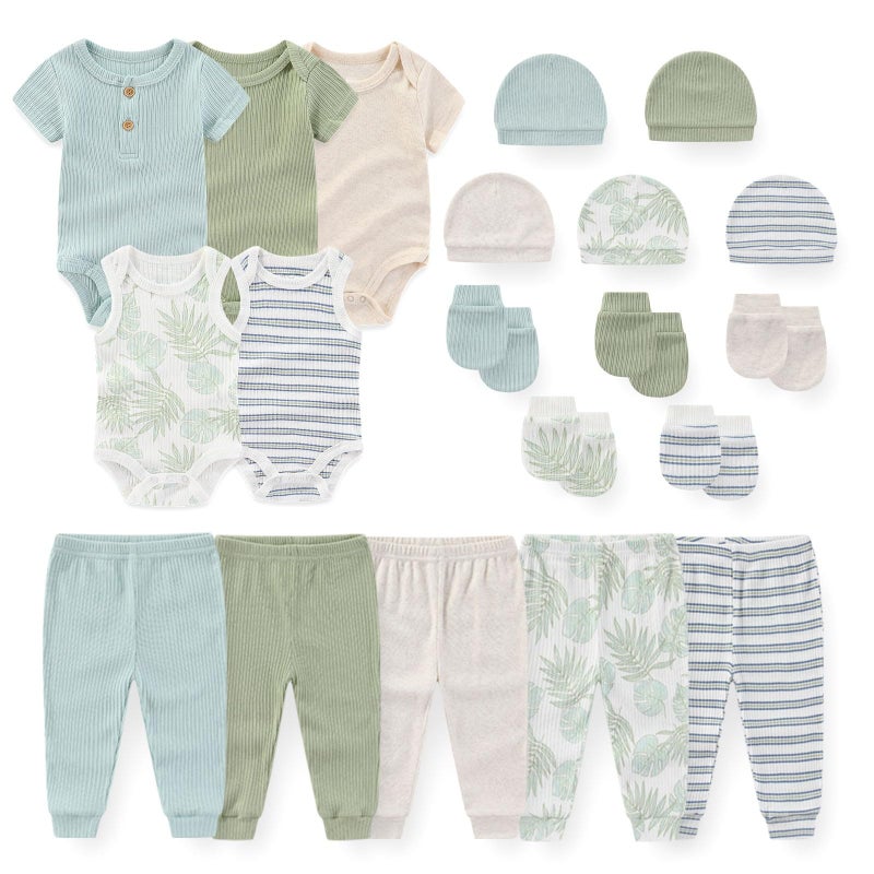 JELYLOVE Unisex Baby Boy Girl Bodysuits Sets 20 Pack Cotton Casual New Born Clothes Comfort Infant Outfit Essentials - Image 1