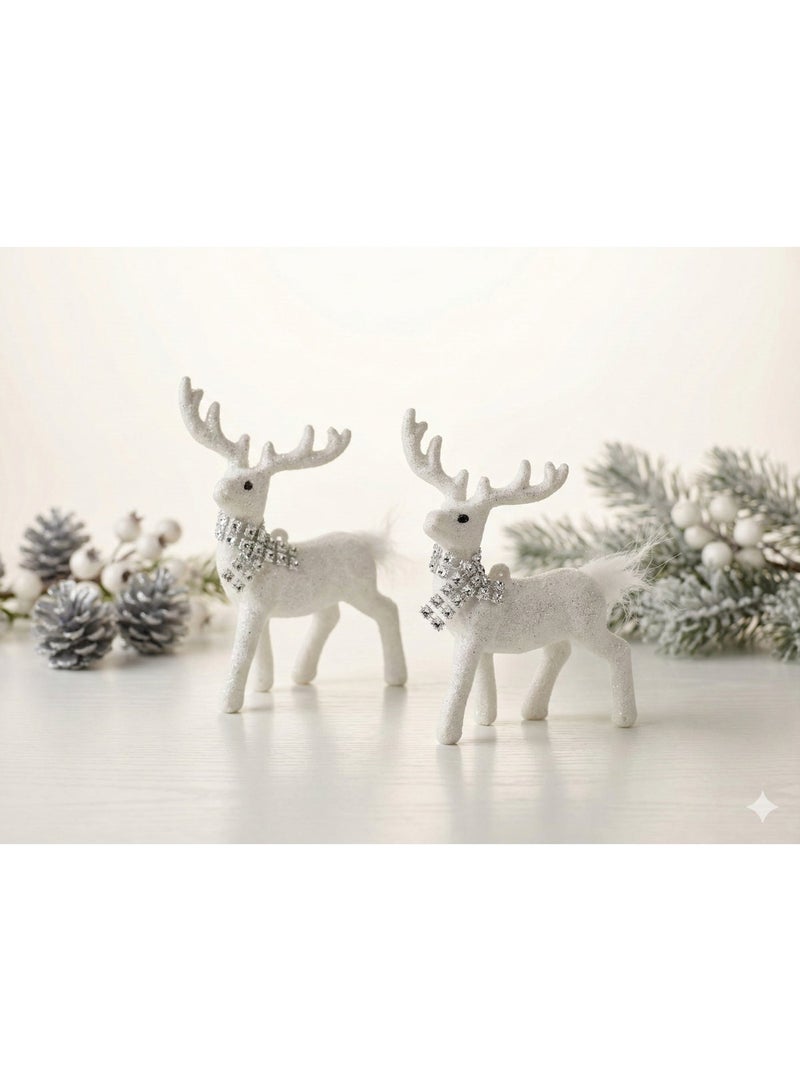 زينة غزال الرنة الأبيض المعلقة لتزيين المنزل وشجرة عيد الميلاد - Image 1