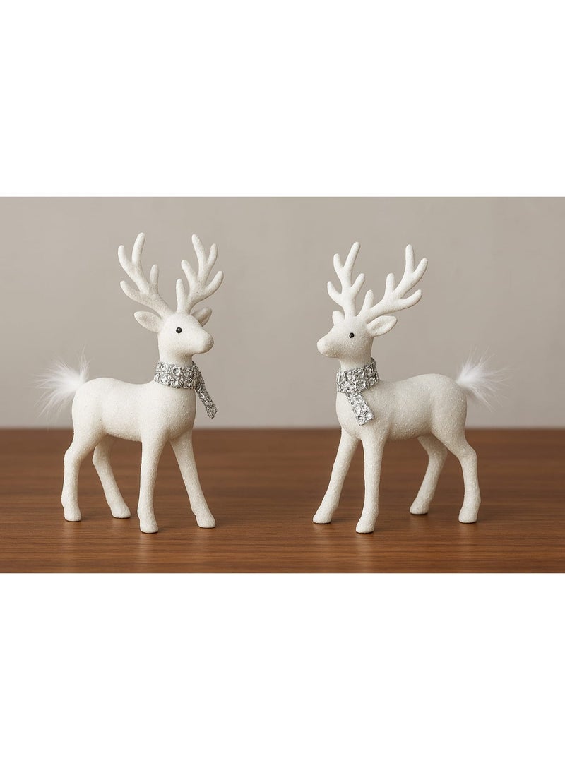 زينة غزال الرنة الأبيض المعلقة لتزيين المنزل وشجرة عيد الميلاد - Image 3