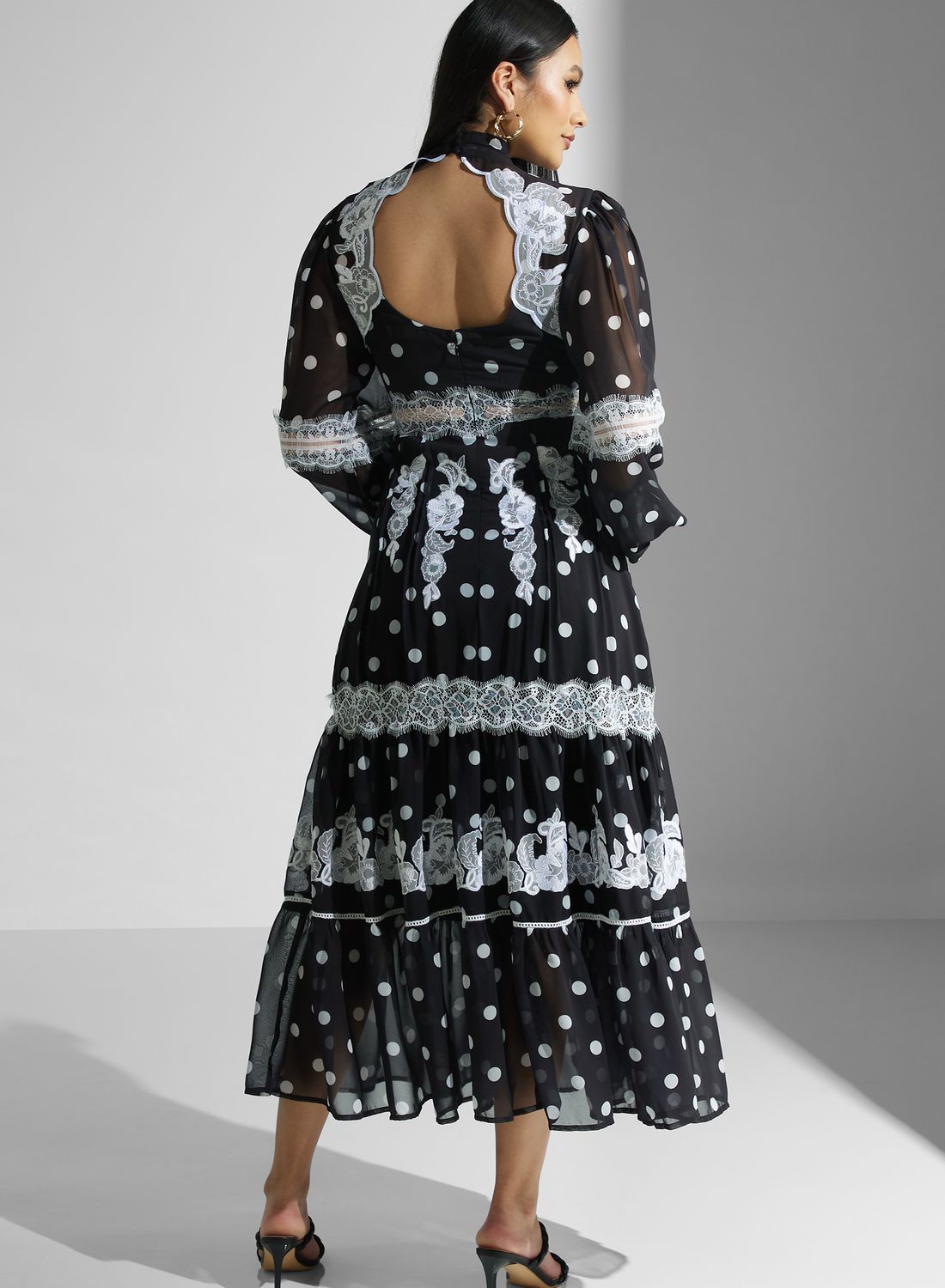 ◆KAREN MILLEN◆ Sheer Lace 織りミディスカート Karen Millen Lace Embroidered Dress for Women | Best Price