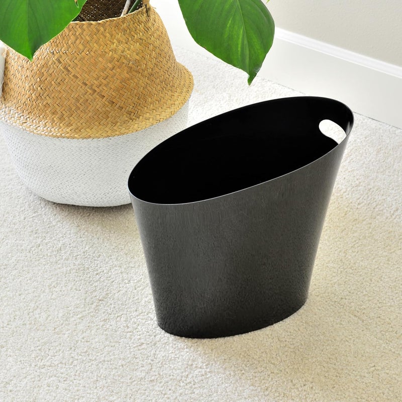 Youngever 2 Gallon Slim Trash Can, Plastic Garbage Container Bin, Small Trash Bin with Handles for Home Office, Living Room, Study Room, Kitchen, Bathroom (2 Pack Black) - Image 4