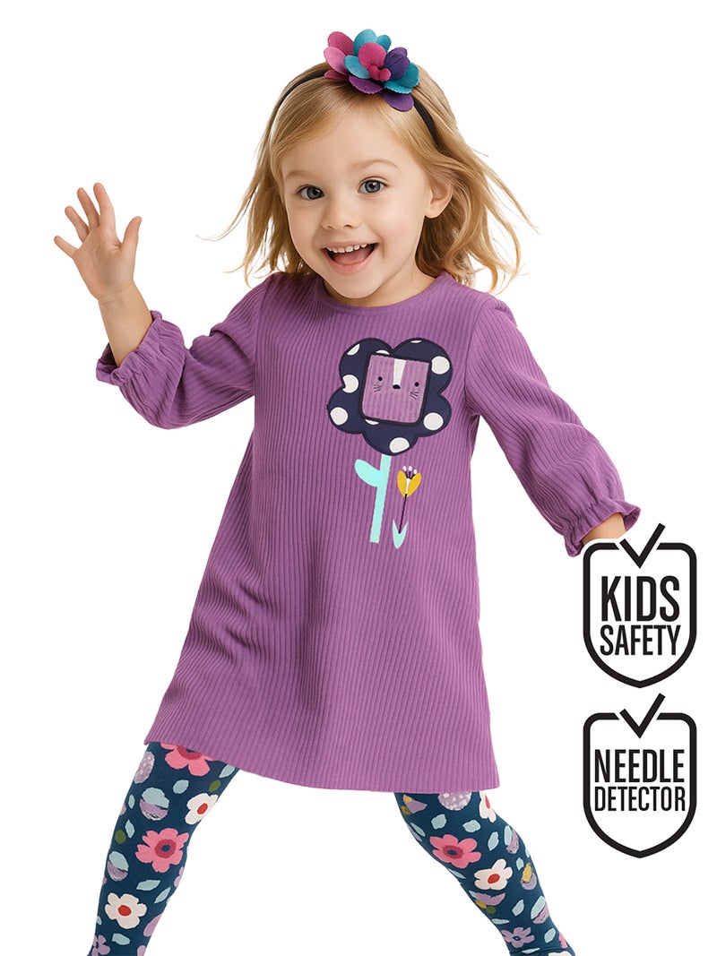 Denokids Flower Girl Lilac Velvet Dress - Image 1