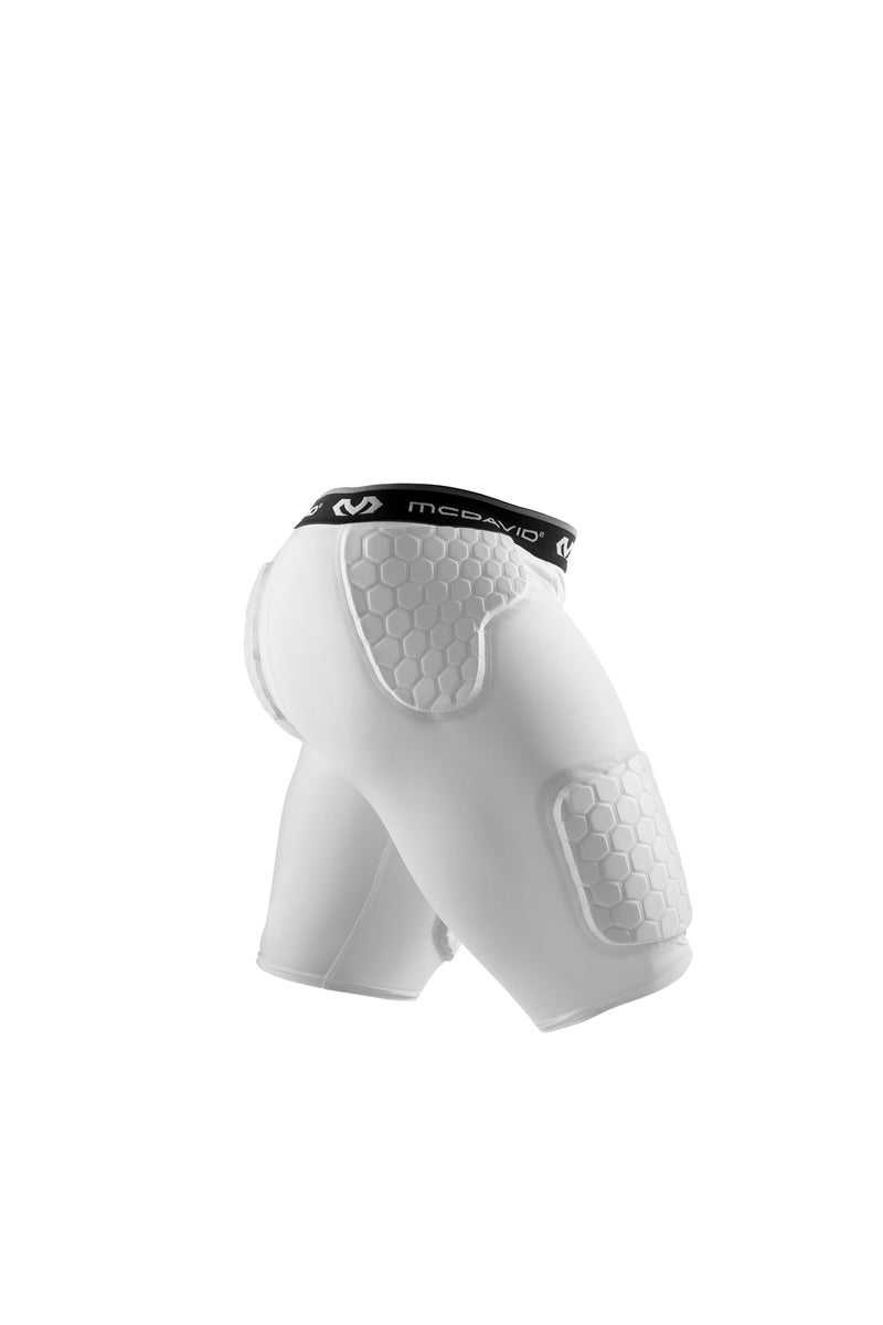 McDavid Men's Compression Shorts with HEX Pads Dual-Density Thudd Tights with Hip, Tailbone, Thigh Padding for Men's Compression Shorts with Cup Pocket White - Image 1