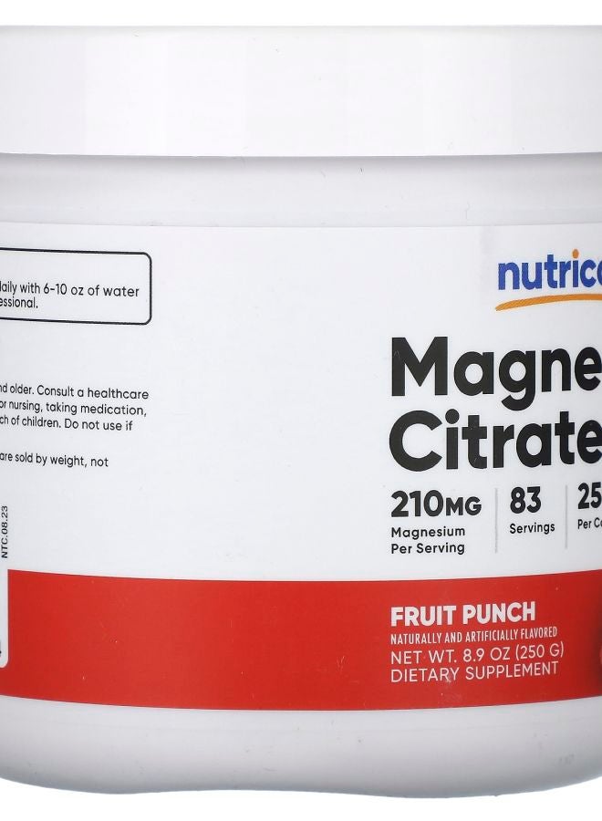 Nutricost Magnesium Citrate Fruit Punch 8.9 oz (250 g) - Image 2