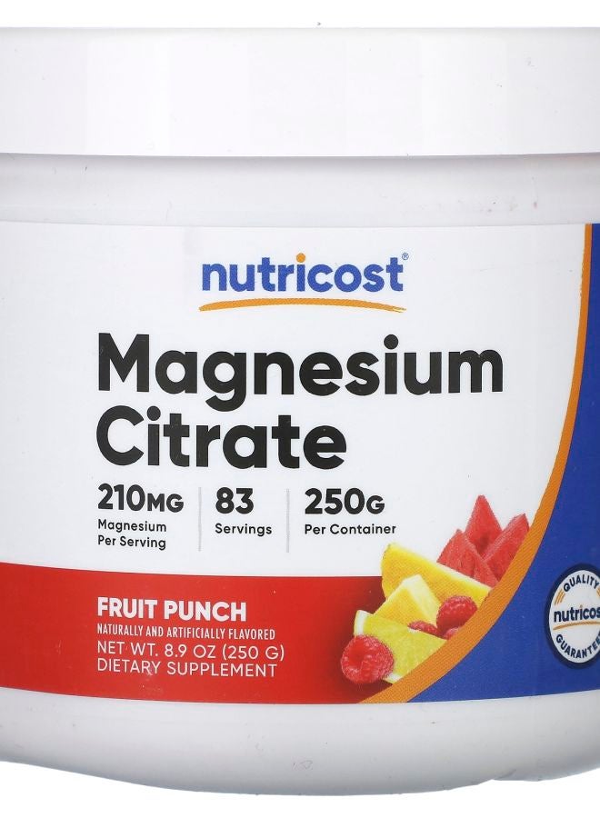 Nutricost Magnesium Citrate Fruit Punch 8.9 oz (250 g) - Image 1