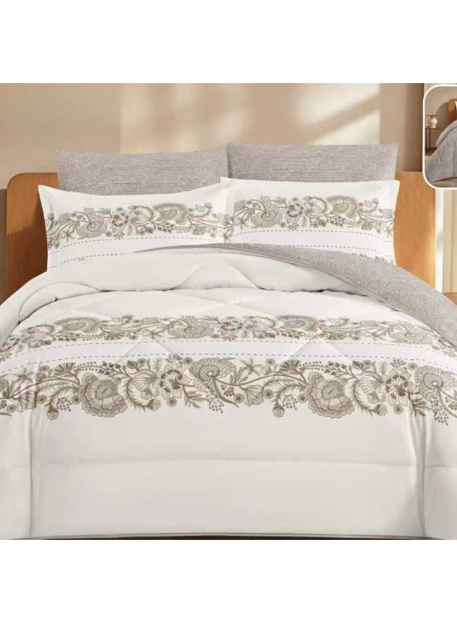 SMART HOME 100% microfiber Duvet Set, reversible bed cover, comfortable filling bed Comforter set, 4-piece sleeping set (filled Duvet, Fitted Sheet, pillowcase, and square pillowcover). Duvet size: 230x170 cm - Image 3