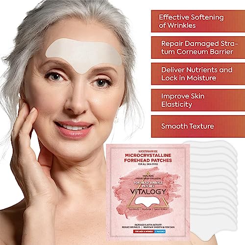 Vitalogy - Forehead Wrinkle Patches, Face Wrinkle Patches, Smooth Forehead to Smooth Fine Lines & Wrinkles, Natural Anti-Wrinkle Forehead Patches with Hydrolyzed Collagen for Men & Women - 6 Patches - Image 5