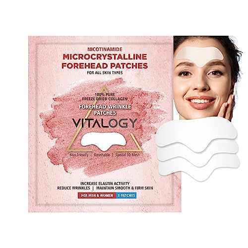 Vitalogy - Forehead Wrinkle Patches, Face Wrinkle Patches, Smooth Forehead to Smooth Fine Lines & Wrinkles, Natural Anti-Wrinkle Forehead Patches with Hydrolyzed Collagen for Men & Women - 6 Patches - Image 1