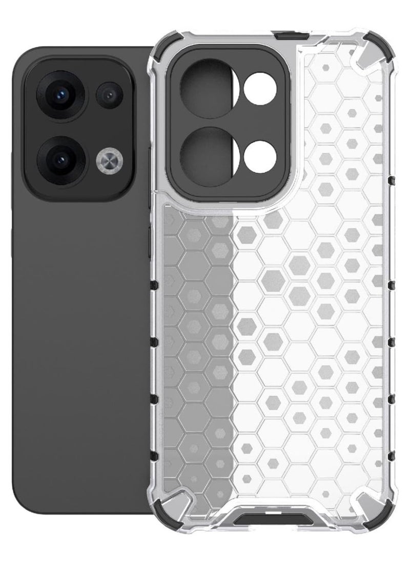 Generic Case Cover Honeycomb Case Shockproof Camera Protection Cover Compatible with Oppo Reno 13 5G (transparent)  - Image 2