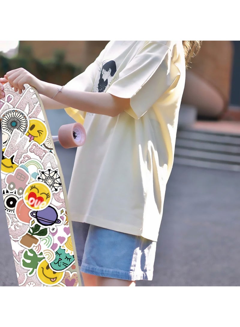 قوس قزح أورينبو 100 قطعة من ملصقات بوهو الصغيرة اللطيفة، ملصقات فنية بألوان الباستيل الدافئة لزجاجات المياه وأجهزة الكمبيوتر المحمولة، ملصقات بوهو الجميلة للنساء والفتيات - Image 4