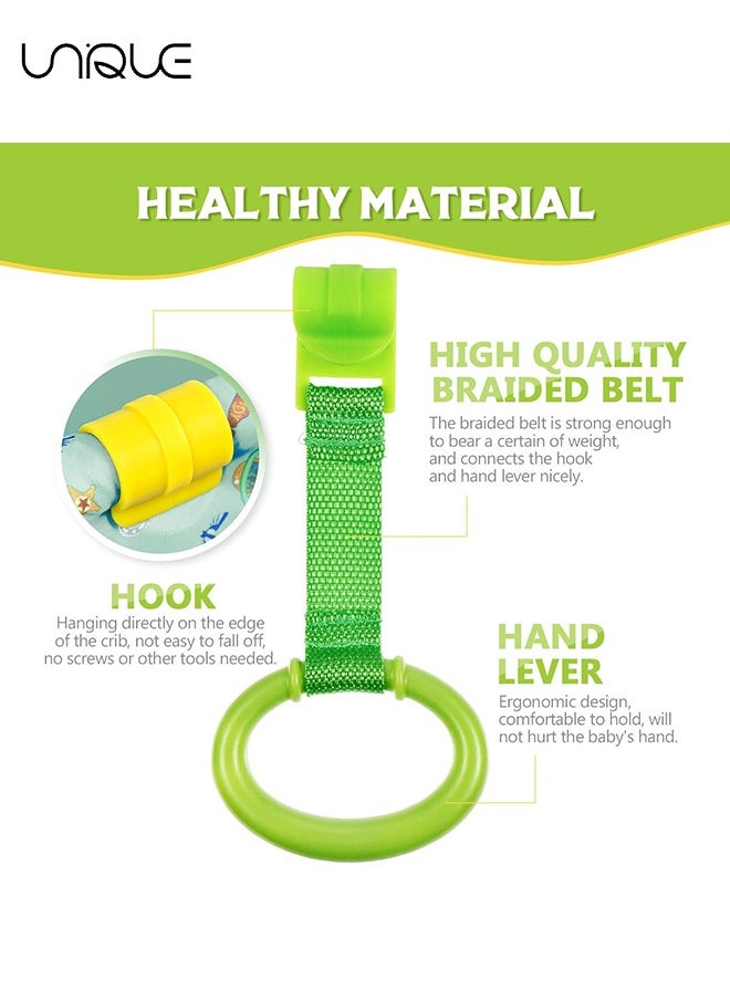 Unique 4 Pieces Baby Stand Up Walker Tool Ring for Playpen Toddler Crib Hooks General Use Toddler Training Ring Baby Toys Bed Rings for Baby Stand Up (Yellow, Red, Green, Blue)  - Image 5