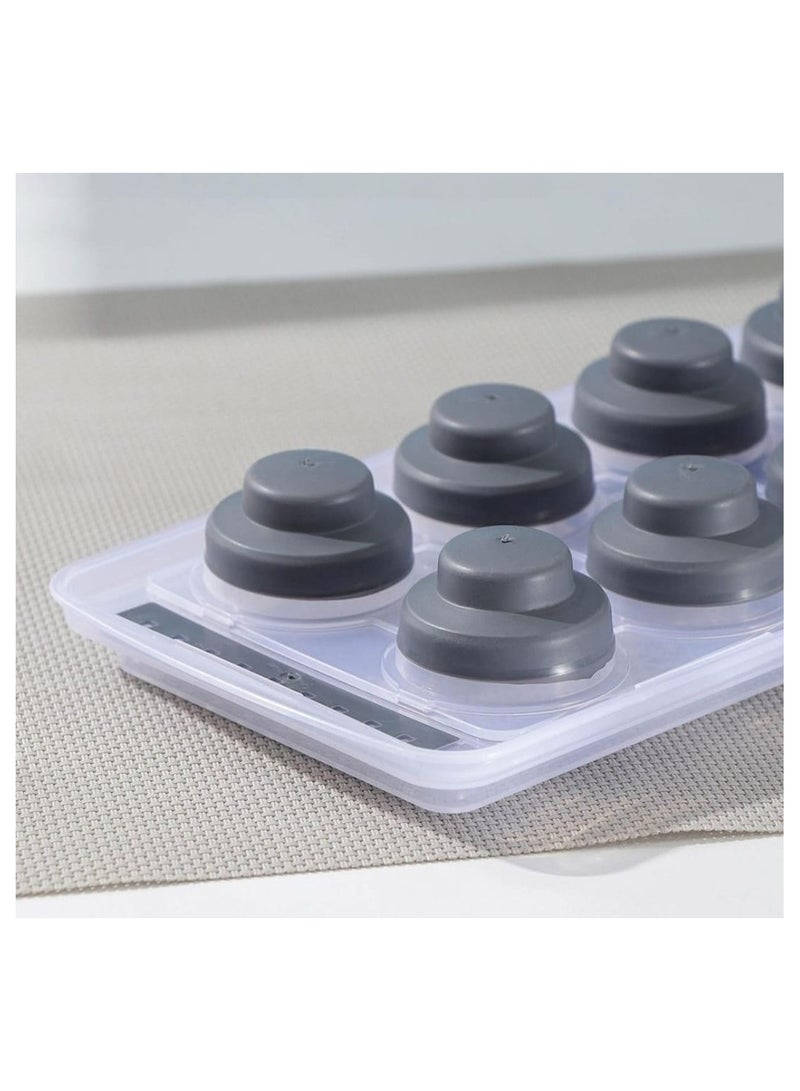 إيه دبليو قالب ثلج سيليكون دائري ب 10 فتحات مع مدخل للتحكم بالماء رمادي/شفاف - Image 3