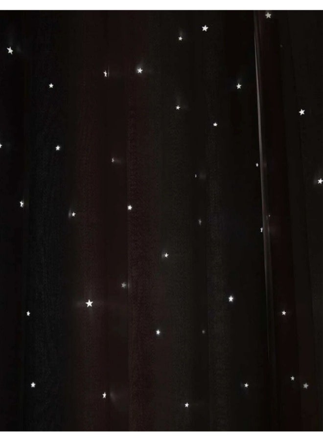 KYD - 1 Panel Blackout Curtains, Decorative Thread Foil Blackout Curtains, Thermal Insulated Room Darkening Curtains for Bedroom Living Room 100*200cm - Image 1