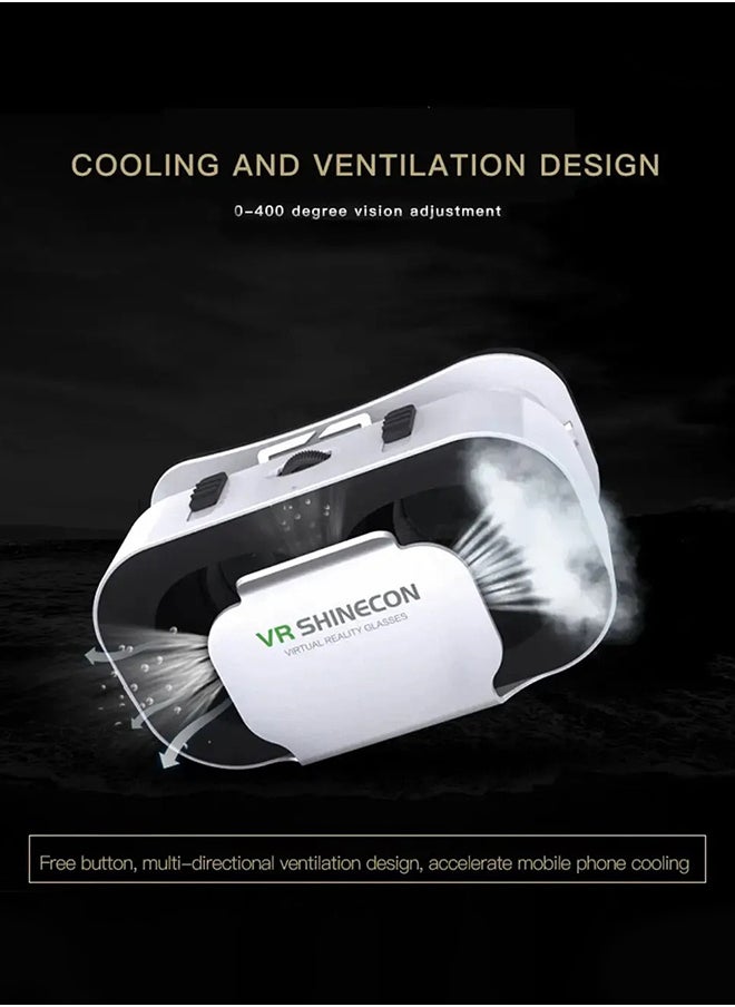 VR SHINECON - VR 3D Virtual Reality Headset with Bluetooth Remote Control(Support 4.7-6.0 inch mobile phones) - Image 1