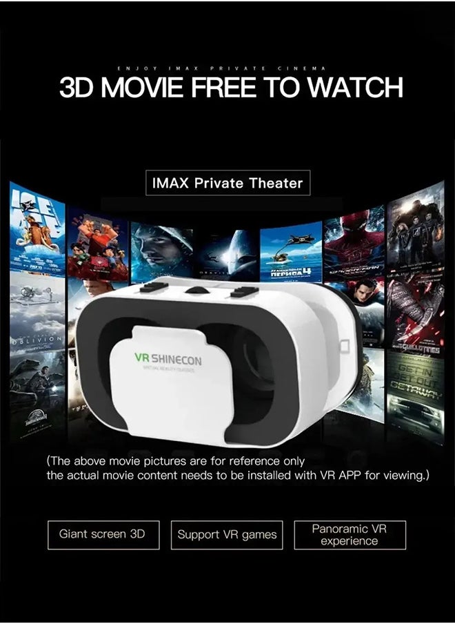 VR SHINECON - VR 3D Virtual Reality Headset with Bluetooth Remote Control(Support 4.7-6.0 inch mobile phones) - Image 1