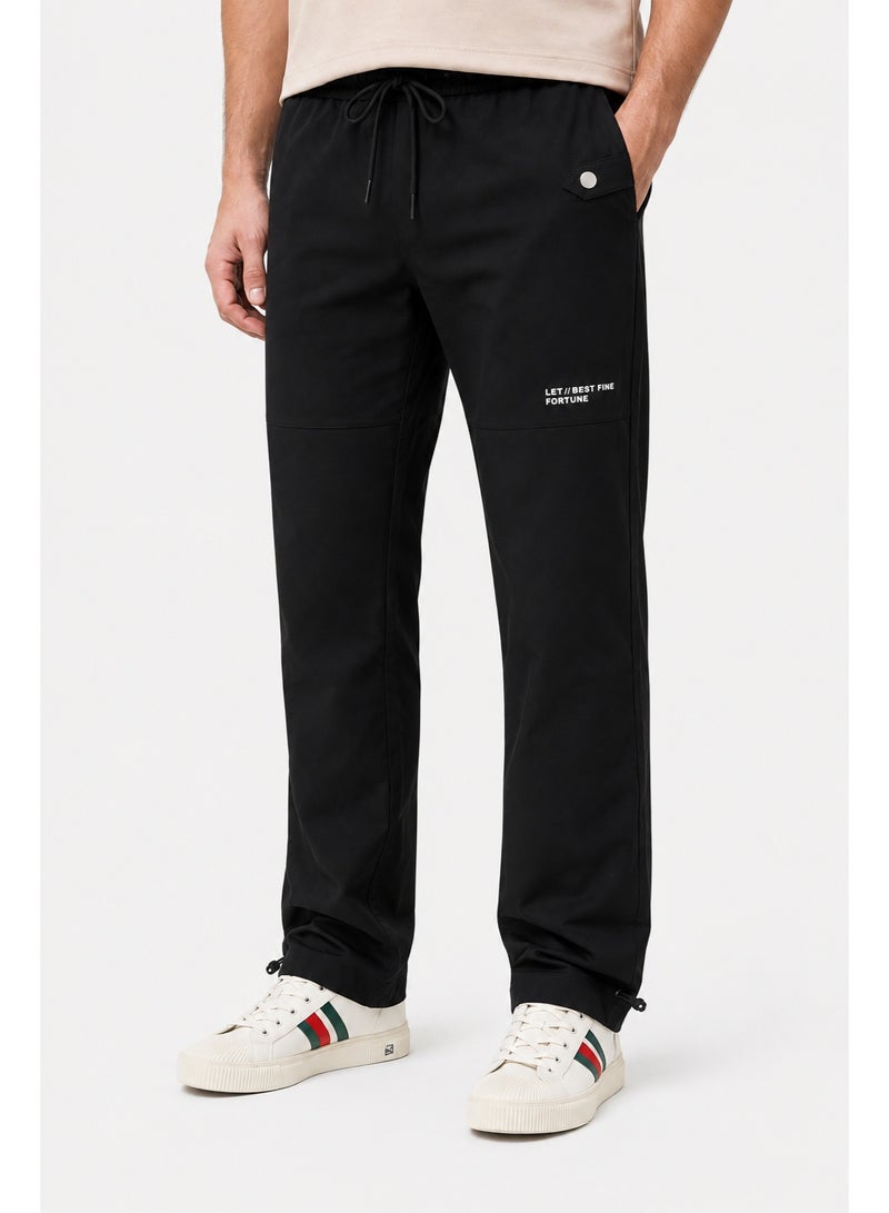 WHITE RABBIT Slip On Plain Black Practical Joggers - Image 2