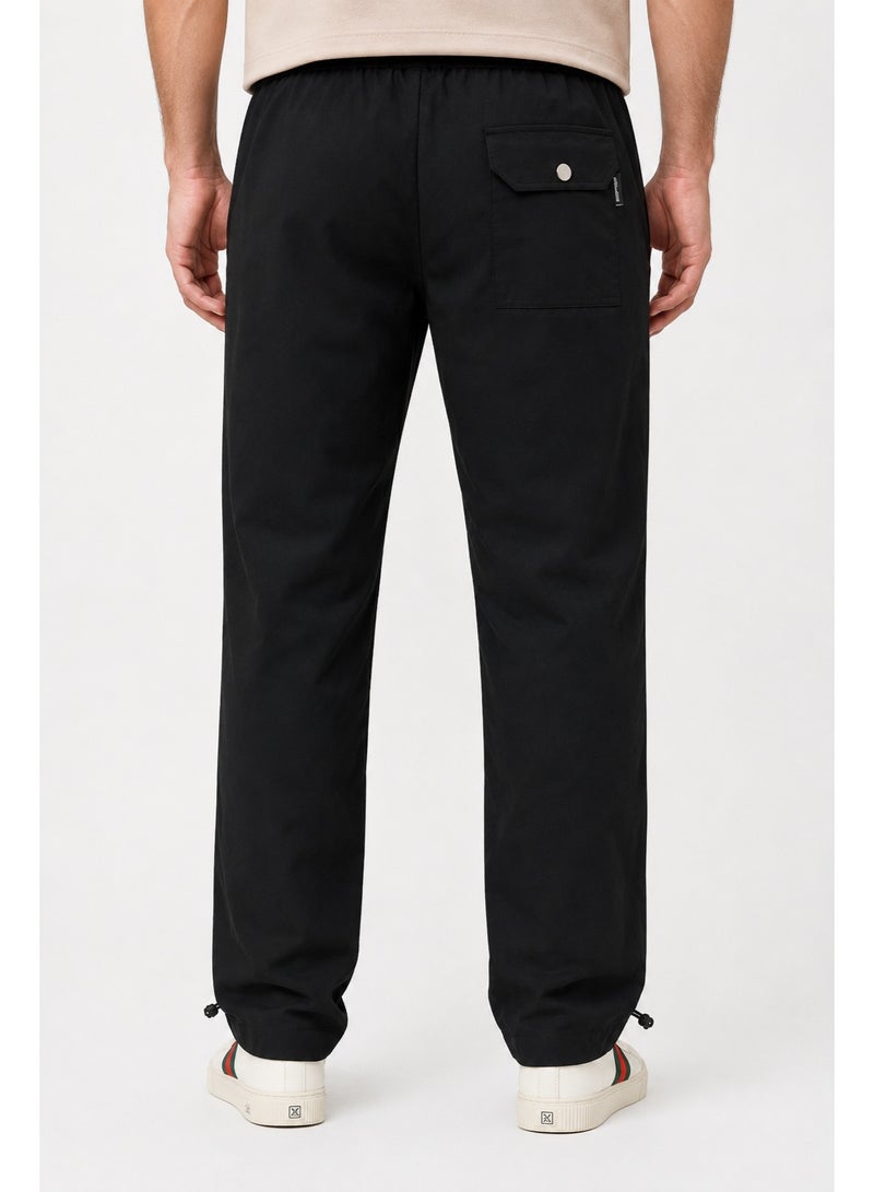 WHITE RABBIT Slip On Plain Black Practical Joggers - Image 3
