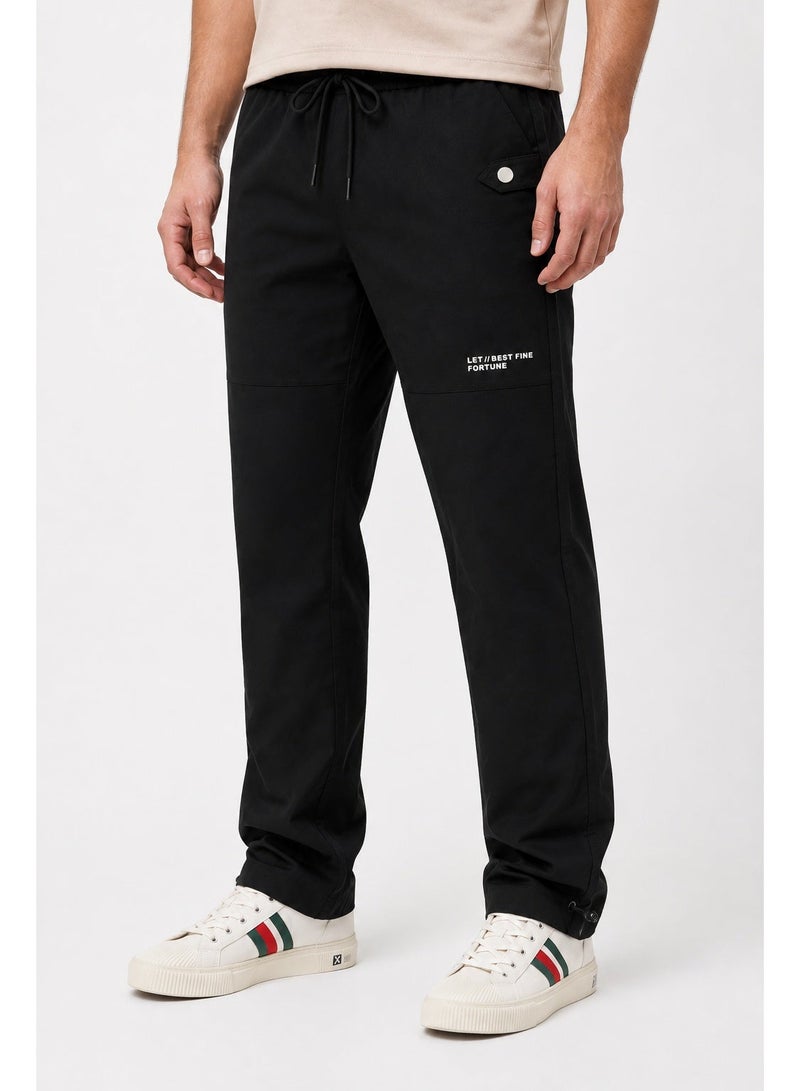 WHITE RABBIT Slip On Plain Black Practical Joggers - Image 5