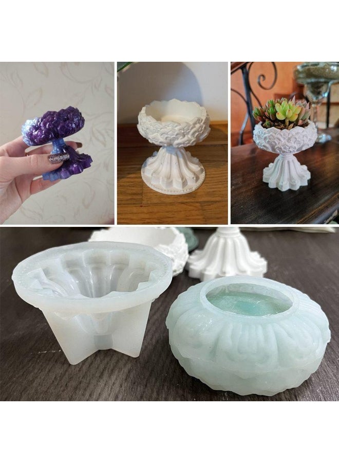 1PCS/SET DIY Lotus Bracket Gypsum Drip Mold Handmade Plaster Jewelry Storage Flower Shaped Tray Mould - Image 5