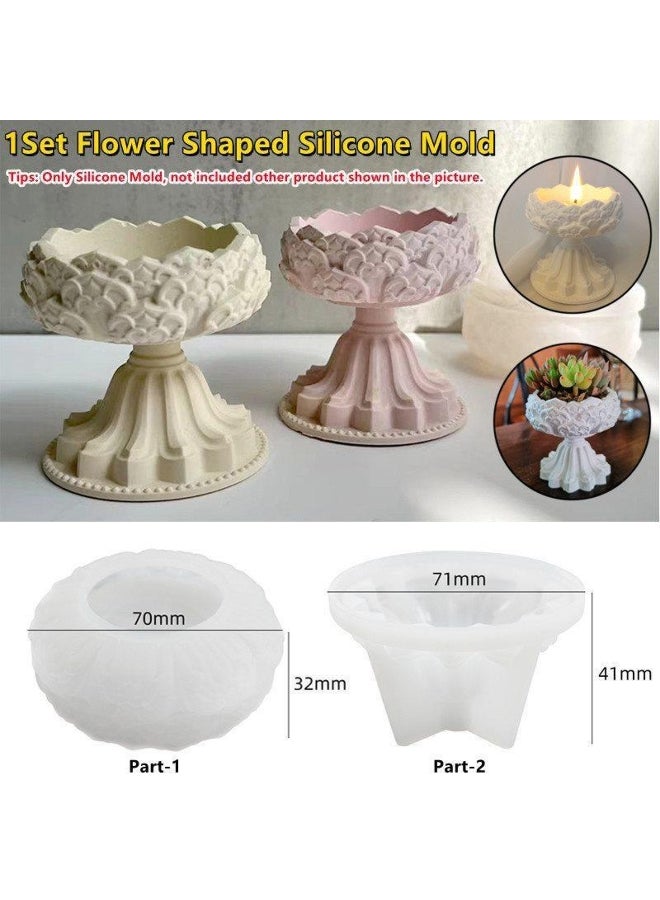 1PCS/SET DIY Lotus Bracket Gypsum Drip Mold Handmade Plaster Jewelry Storage Flower Shaped Tray Mould - Image 2