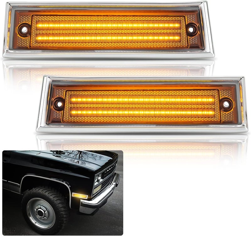 Bestview LED Side Marker Lights for 1981-1991 Chevy C10 C20 C30 GMC C1500 C2500 Suburban Blazer Jimmy - Clear Lens - Image 1
