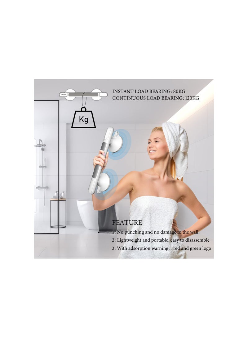 12-Inch Suction Cup Grab Bars for Bathtubs and Showers - Safety Bathroom Balance Assist Handle with Indicators for Elderly - 1 Pack Shower Handle for Enhanced Stability and Support - Image 5