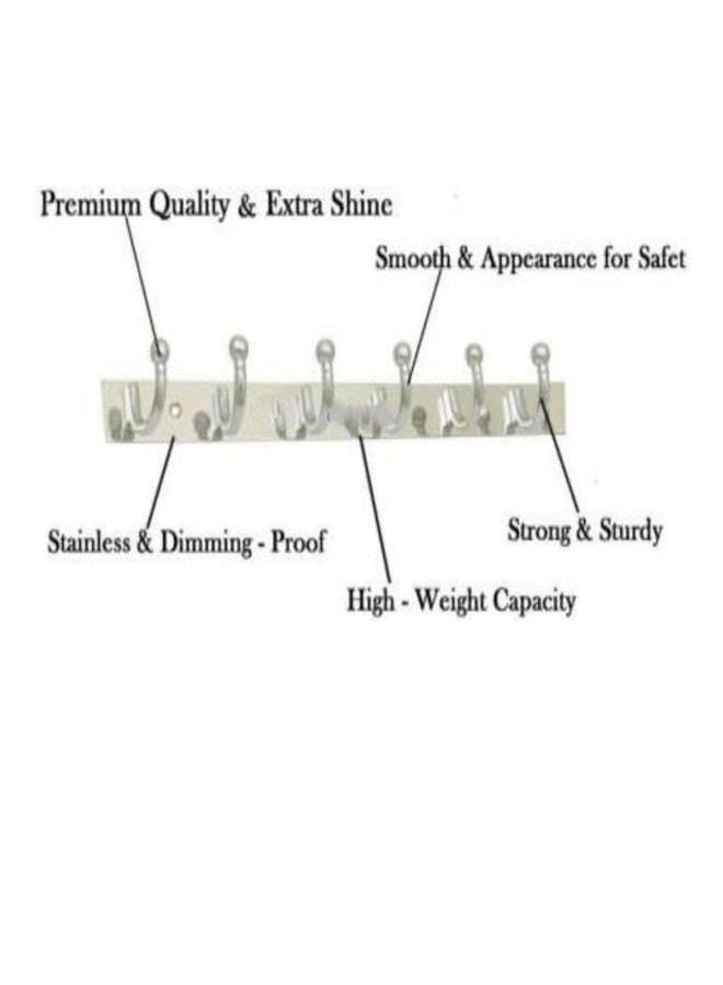 BATHONIX Vintage Hanger Stainless Steel 6 Pin Cloth Hanger Wall Mounted (Pack of 2) - Image 4